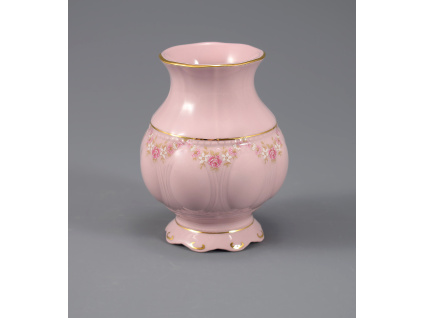 Sonáta, váza, 14 cm, růžový porcelán, kytičky, Leander