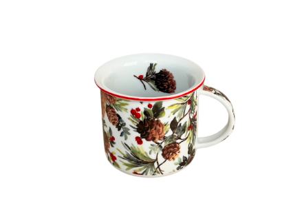 Hrnek Tina, 250 ml, borovicové šišky, porcelán Dubí