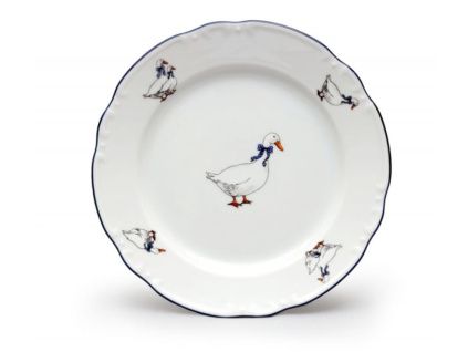 Talíř dezertní, husy, 17 cm, český porcelán, Constance, Thun