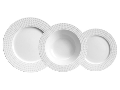 Sada talířů, Onyx, bílý porcelán, Thun, 18 d.