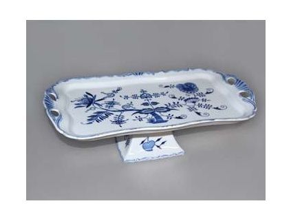 Podnos Aida obdélníkový na noze  45 x 25 cm, cibulák, Český porcelán