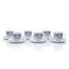 Sada kávových šálků s podšálkem, český porcelán, 170 ml, Saphyr, cibulák, Thun, 6 ks